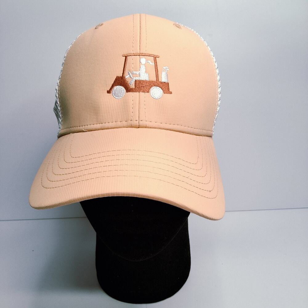 Ladies Orange Golf Cart Trucker Hat Paramount Apparel NWT